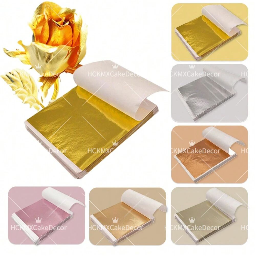 Ink Blotter Paper - 100pcs Imitation Gold Foil Sheets Multi-Color
