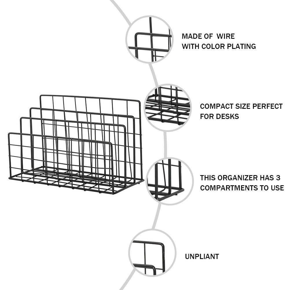 Metal Desktop Mail Organizer 3 - огляд і ціна Magazine Holder Rack