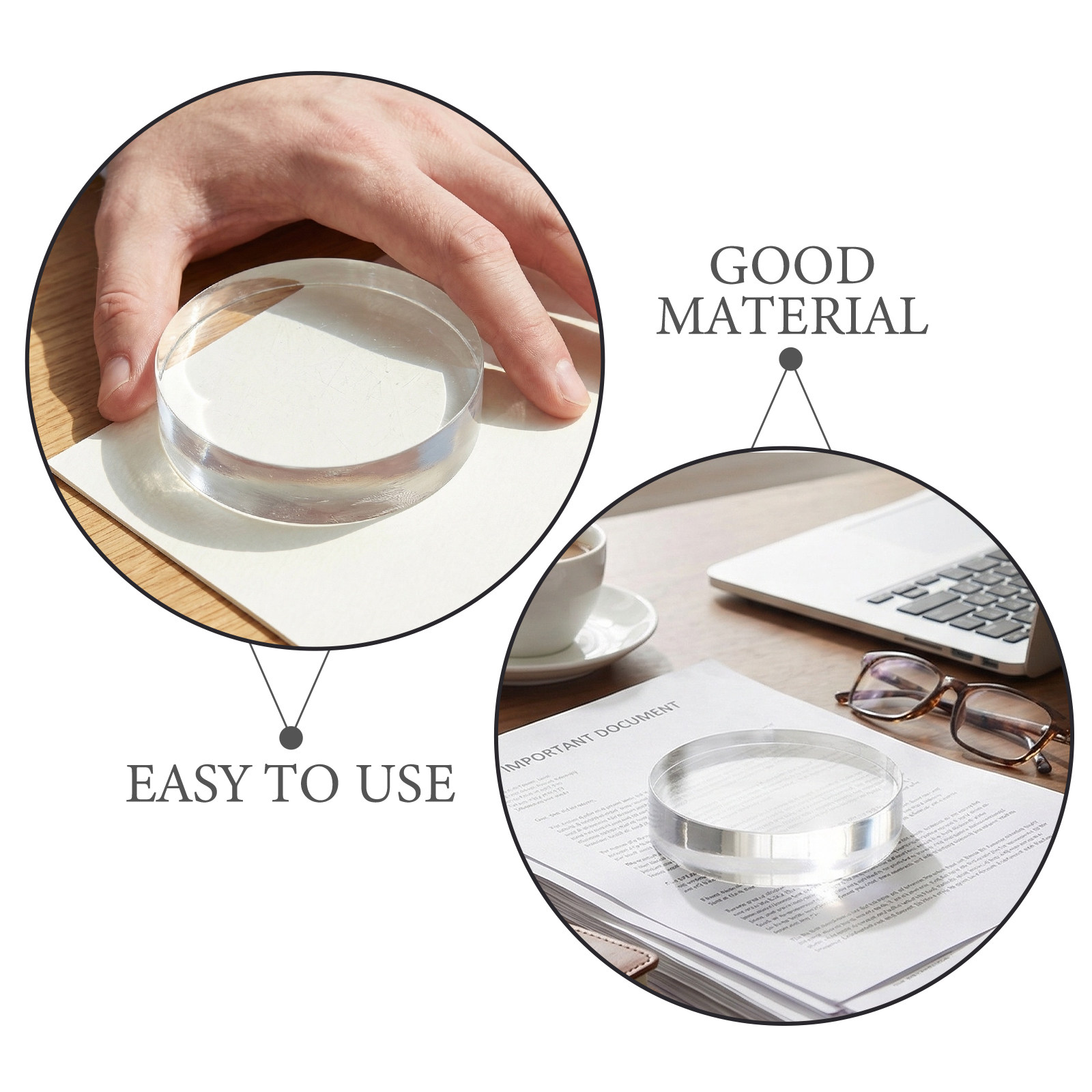 Round 3.15 Clear Crystal Paper - огляд і ціна Book Weight Glass