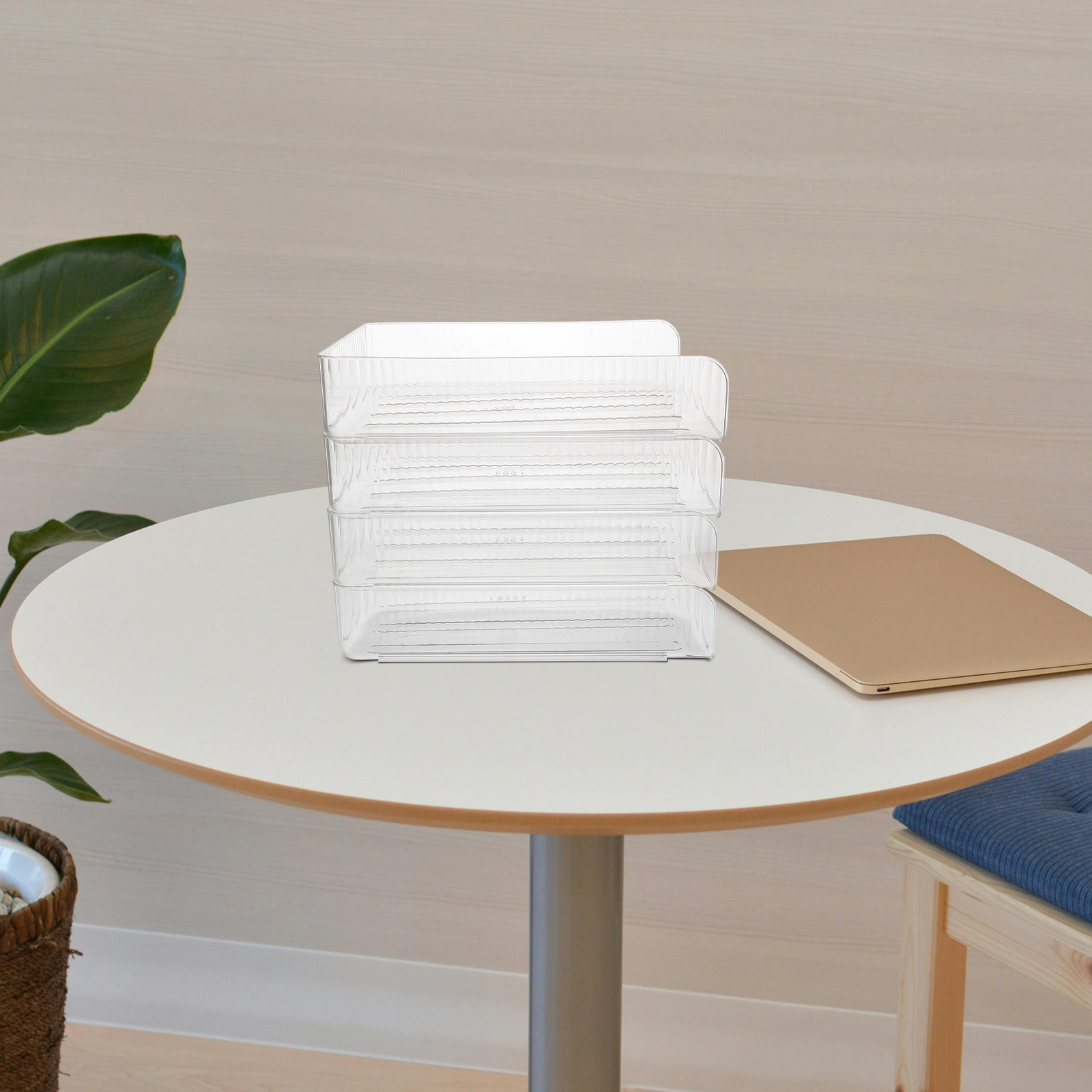 4Pcs Clear Desk Paper Tray Org - огляд і ціна Magazine Holder Rack