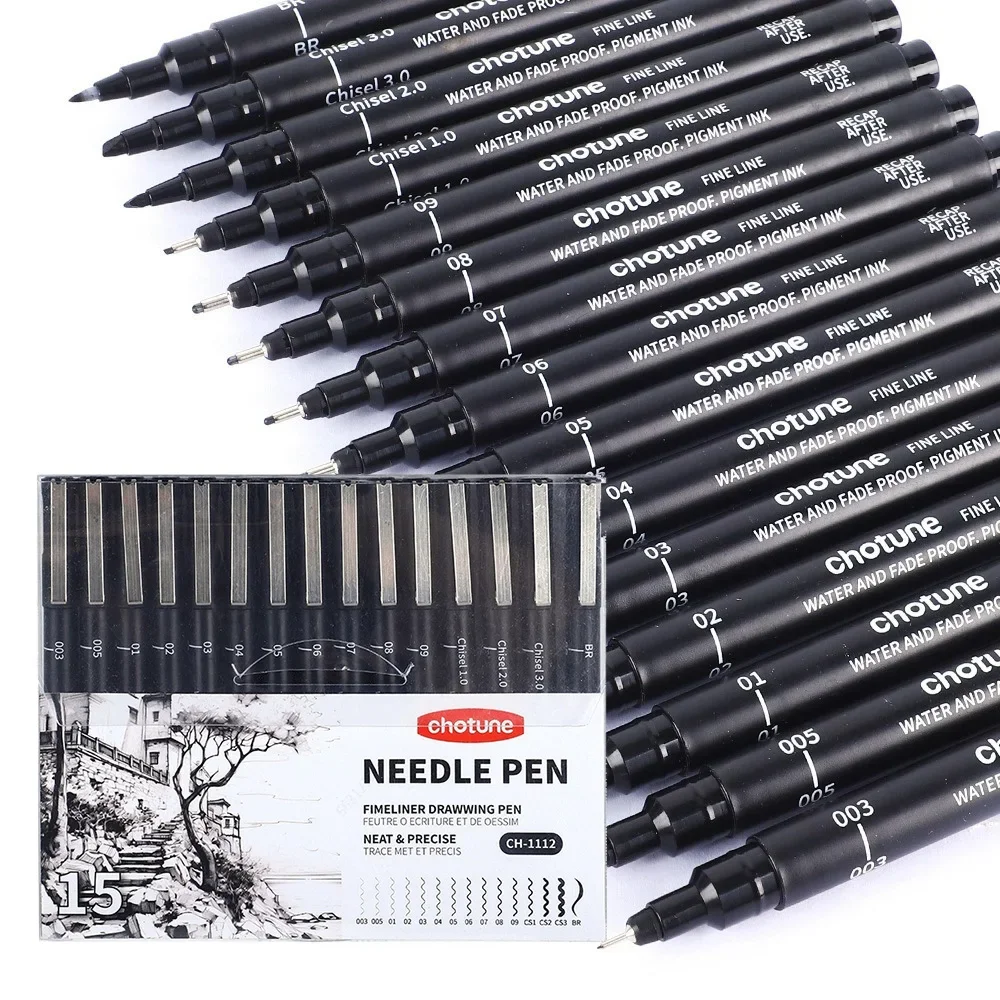 Black Micro Pens,15 Sizes,Wate - огляд і ціна Correction Pen Fine